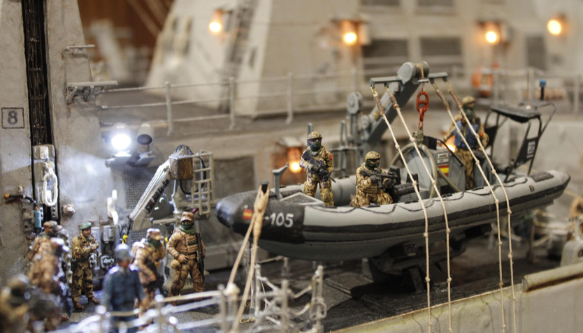 Detalle de la maqueta naval F105